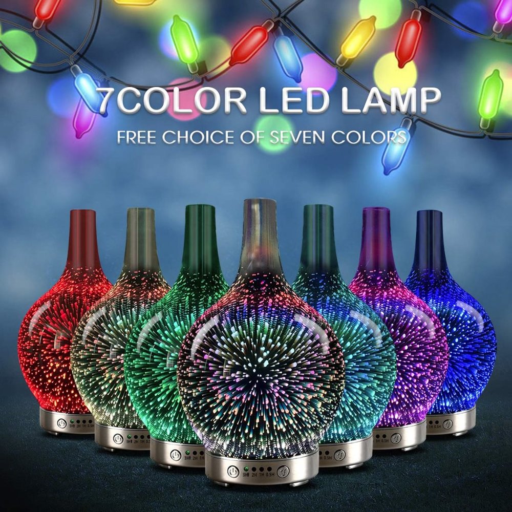 3D Glass Starry Sky Aromatherapy Oil Diffuser - Picture 3 of 3